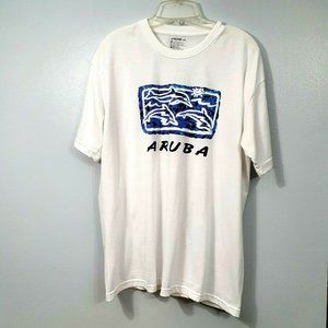 ARUBA PASSPORT XXL White Dolphins Souvenir T-Shirt